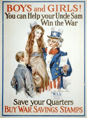 Boys and girls helping Uncle Sam